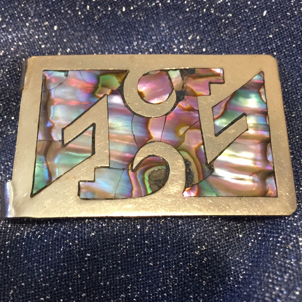 Vintage Mexican Silver Alpaca money clip wallet